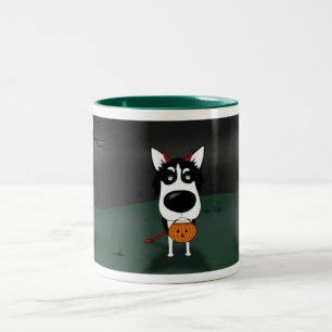 Siberian Husky Halloween Two-Tone Coffee Mug