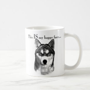Siberian Husky Happy Face Coffee Mug