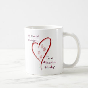 Siberian Husky Heart Belongs Coffee Mug