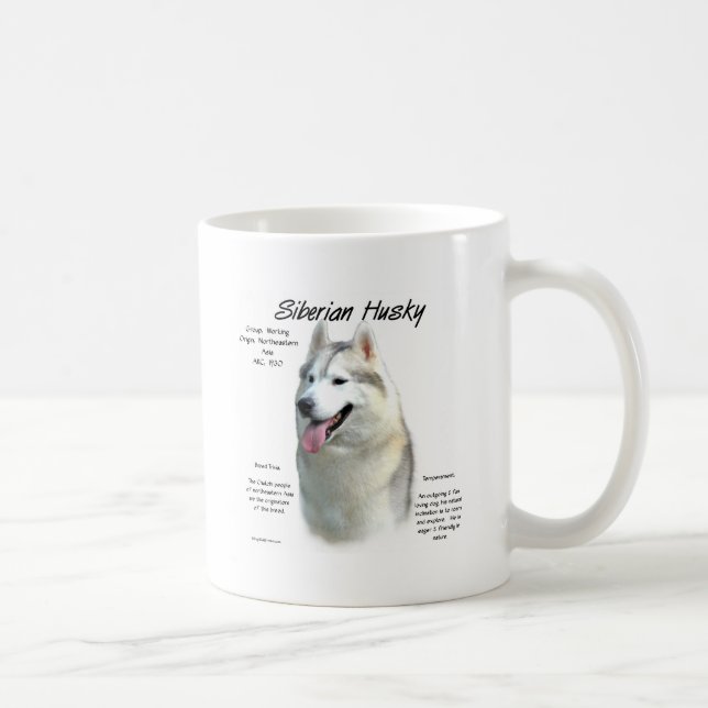 Siberian Husky History Design Coffee Mug (Right)