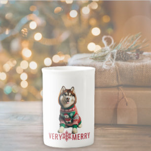 Siberian Husky Holiday Bone China Mug