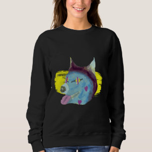 Siberian Husky In Watercolor Sweatshirt