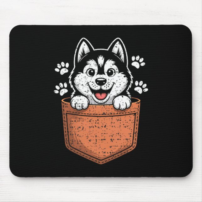 Siberian Husky In Your Front Cket  Mouse Mat (Front)