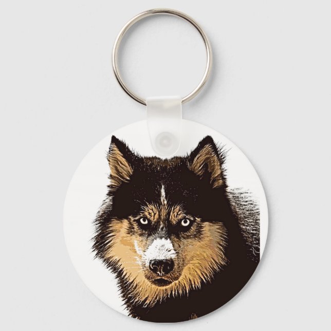Siberian Husky Key Ring (Front)