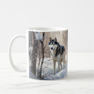 Siberian Husky Let It Snow Christmas Coffee Mug