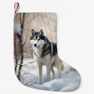 Siberian Husky Let It Snow Christmas Small Christmas Stocking