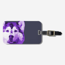 Siberian Husky Low Poly Art in Purple
