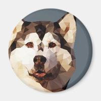 Siberian Husky Low Poly Art