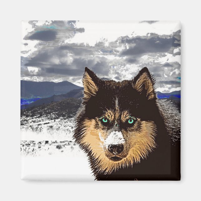 Siberian Husky Magnet (Front)