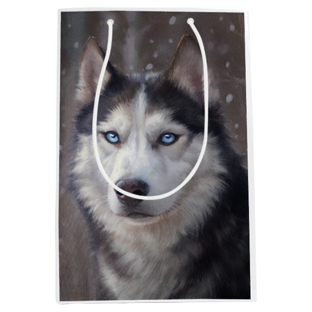 Siberian Husky Medium Gift Bag (Front)