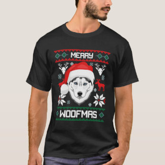 Siberian Husky Merry Woofmas For T-Shirt