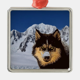 Siberian Husky Metal Ornament