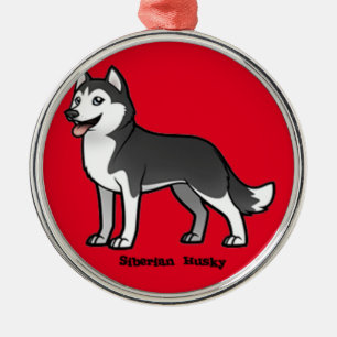 Siberian Husky Metal Tree Decoration