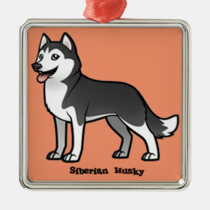 Siberian Husky Metal Tree Decoration