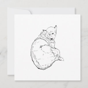 Siberian Husky, Minimalist Dog Illustration Thank You Card