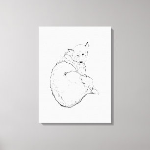 Siberian Husky, Minimalist Dog Illustration Wall  Canvas Print