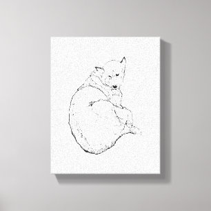 Siberian Husky, Minimalist Dog Illustration Wall  Canvas Print