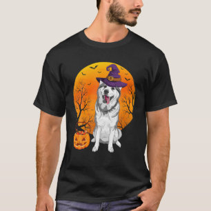 Siberian Husky Moon Halloween Witch Hat Dog Owner T-Shirt