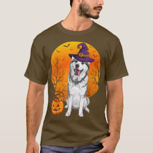 Siberian Husky Moon Halloween Witch Hat Dog Owner T-Shirt