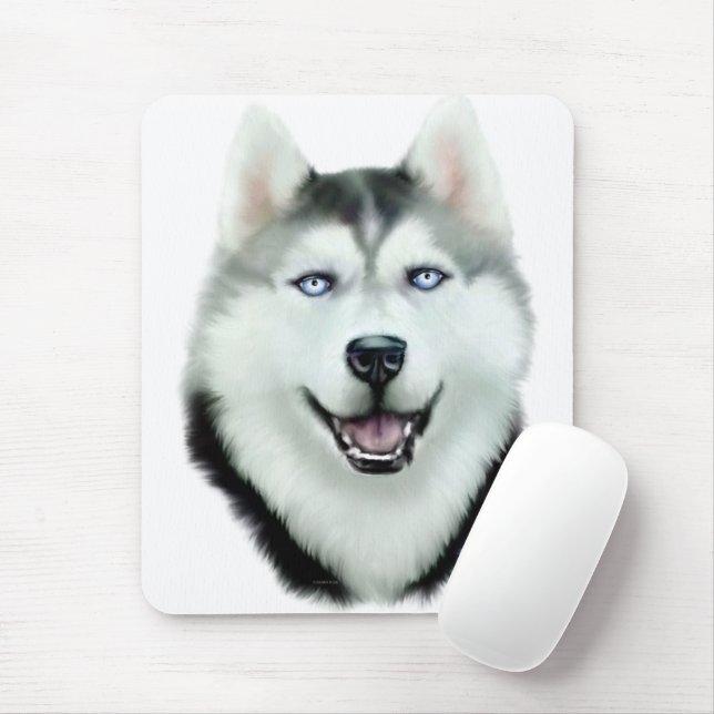 Siberian Husky Mouse Mat (With Mouse)
