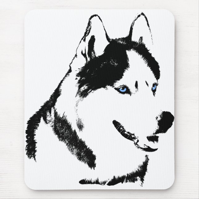 Siberian Husky Mousepad Gifts Malamute Sled Dogs (Front)