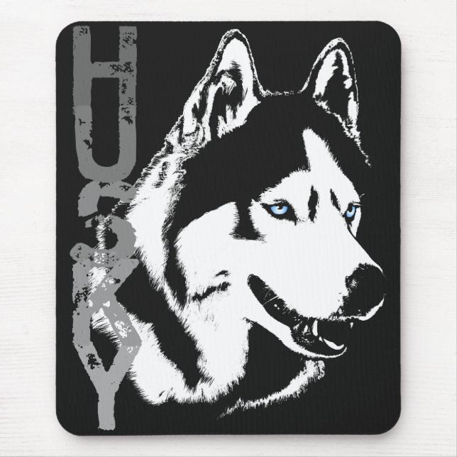 Siberian Husky Mousepad Gifts Malamute Wolf Dogs (Front)