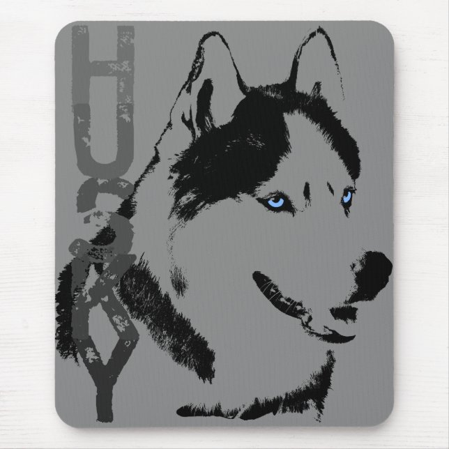 Siberian Husky Mousepad Gifts Malamute Wolf Dogs (Front)