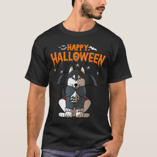 Siberian Husky Mum Funny Dog Halloween Vampire W T-Shirt