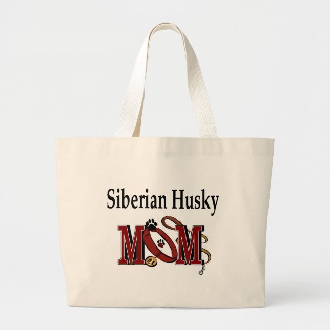 Siberian Husky Mum Gifts Large Tote Bag (Front)