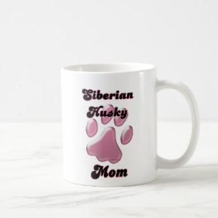 Siberian Husky Mum Pink Pawprint Coffee Mug