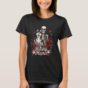 Siberian Husky Mum Skeleton Dog Mum Dog Owner Husk T-Shirt