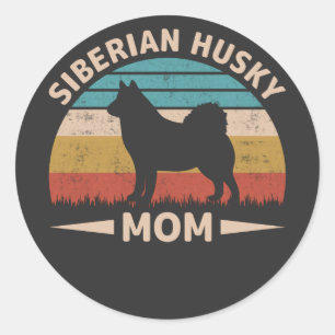 Siberian Husky Mum Special Bond Husky Mama Classic Round Sticker