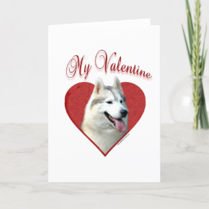 Siberian Husky My Valentine Holiday Card