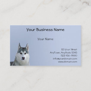 Siberian Husky on Blue Background Business Card