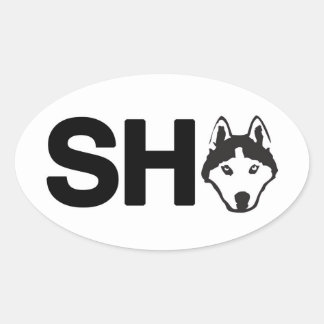 Siberian Husky Oval Sticker