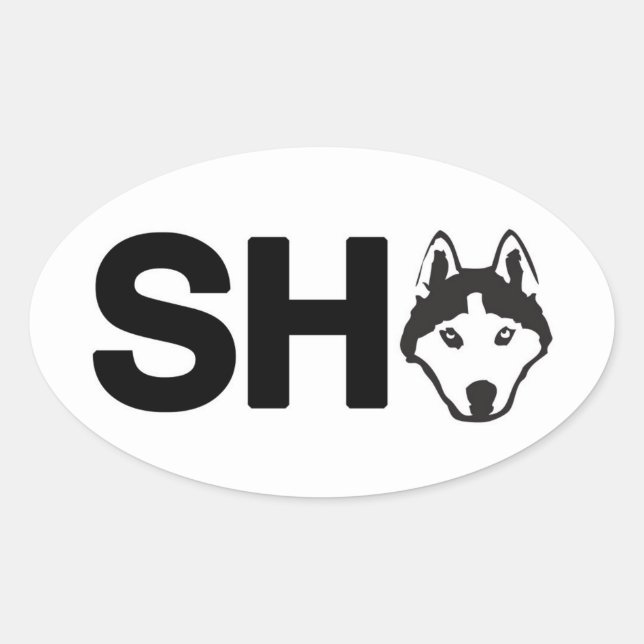 Siberian Husky Oval Sticker (Front)