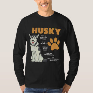 Siberian Husky Owner Rules Dog  Huskies Funny Husk T-Shirt