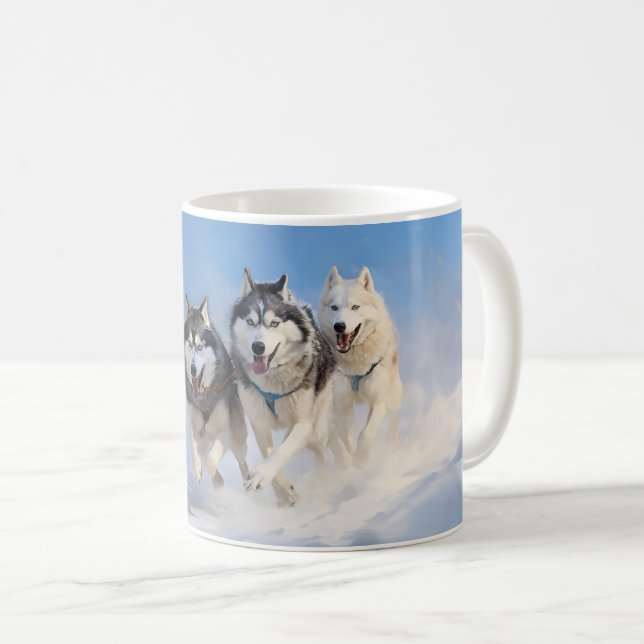 Siberian Husky pack Coffee Mug (Front Right)