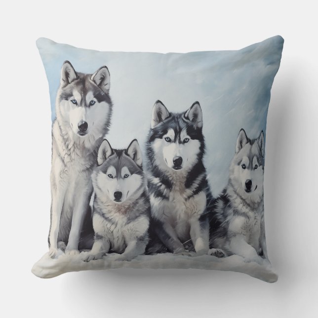 Siberian Husky pack Cushion (Front)