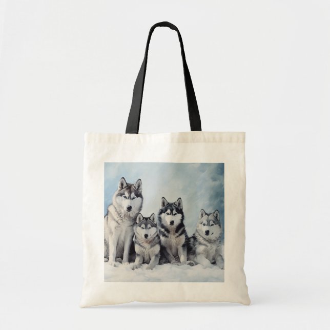 Siberian Husky pack Tote Bag (Front)