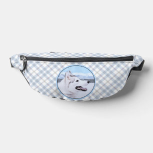 Siberian Husky Painting Silver and White Dog Art Bum Bags
