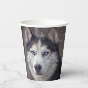 Siberian Husky Paper Cups