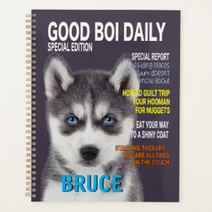 Siberian Husky Parody Magazine Cover  Planner