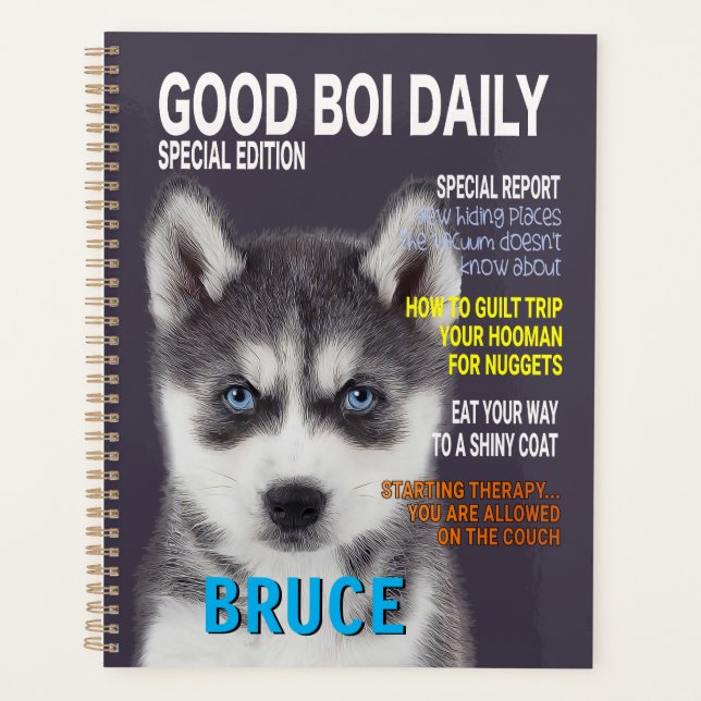 Siberian Husky Parody Magazine Cover Planner (Front)