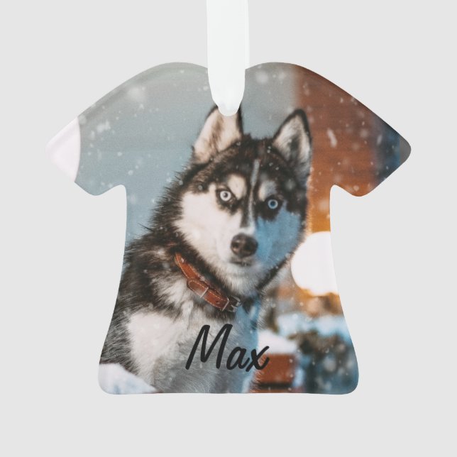 Siberian Husky Personalised Dog Christmas Ornament (Back)