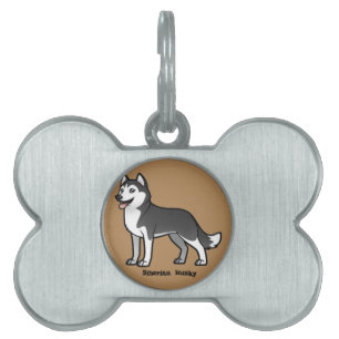 Siberian Husky Pet Name Tag