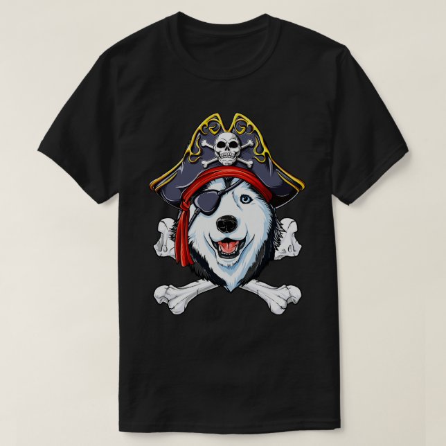 Siberian Husky Pirate for Boys Girls Kids Men Wome T-Shirt (Design Front)