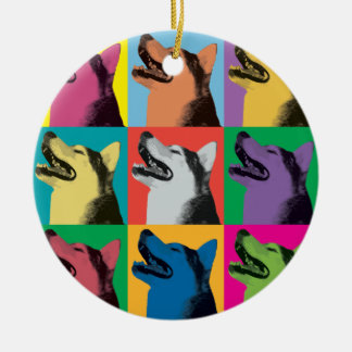 Siberian Husky Pop-Art Ornament