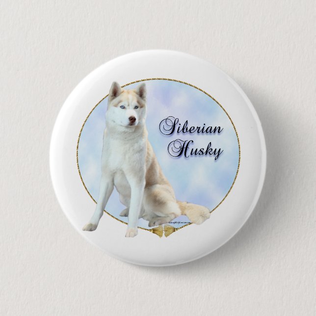 Siberian Husky Portrait - Button (Front)