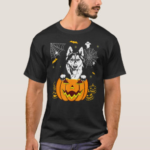 Siberian Husky Pumpkin Halloween Costume Dog T-Shirt